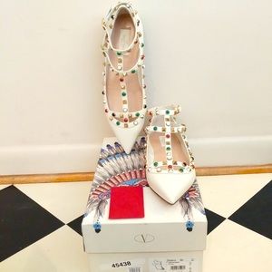 Valentino rockstud rolling ballerina flats sz 39.5
